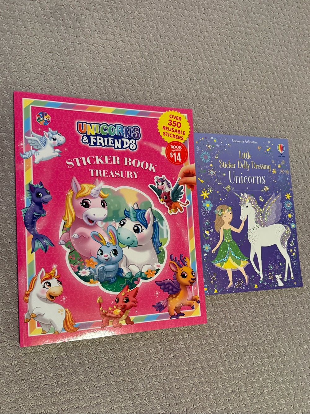 2Pc Set-Unicorns & Friends Sticker Book Treasury & Little Sticker Dolly Dressing